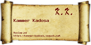 Kammer Kadosa névjegykártya
